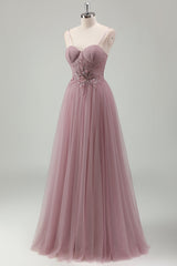 Glitzerndes graues lila A-Linie Pailletten Korsett Langes Ballkleid