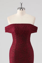Burgundy Meerjungfrauen Abendkleid aus Spitze