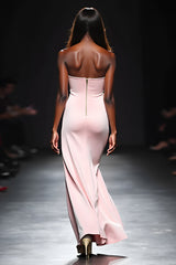 Blush Trägerloses Meerjungfrauen Langes Kleid für Hochzeitsgäste