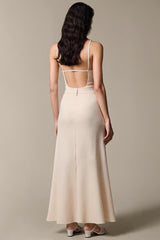 Aprikose Einfaches Abendkleid aus Chiffon mit Spaghettiträgern