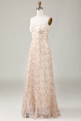 A-Linie Herzausschnitt Champagner Blume Brautjungfer Kleid