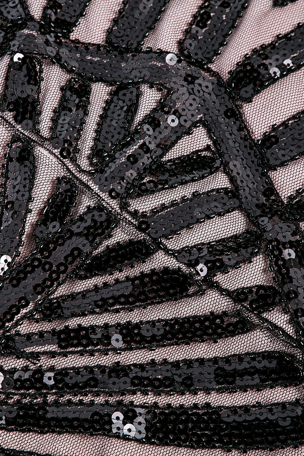 Mermaid Schwarz 1920er Pailletten Flapper Kleid
