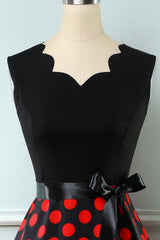Rote Punkte Vintage 1950er Jahre Kleid