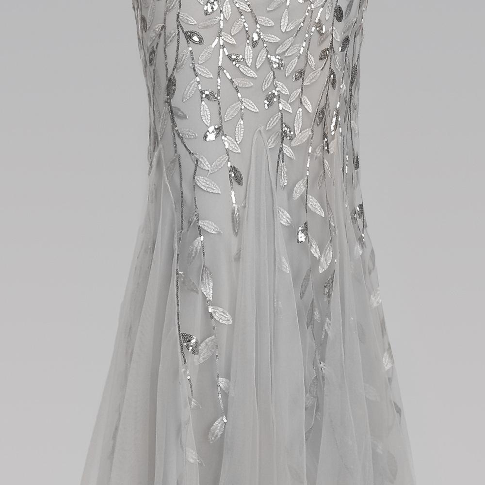 Mermaid Kurze Ärmel Silber Ballkleid