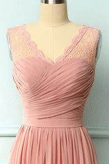 Langes Blush Chiffonkleid