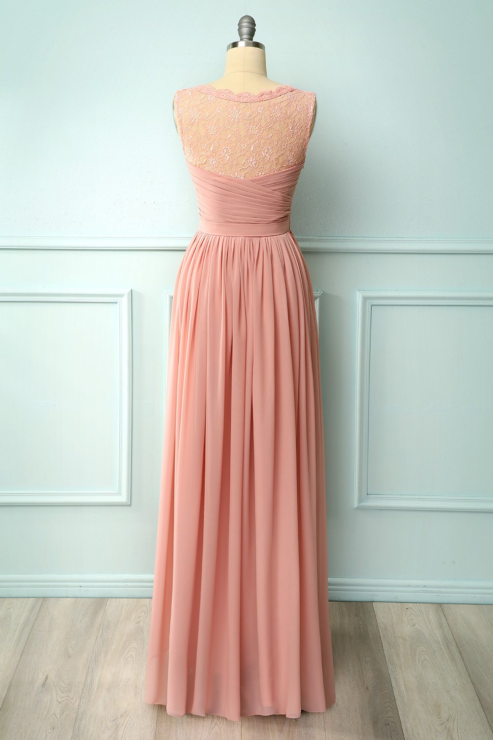 Langes Blush Chiffonkleid