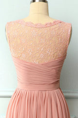 Langes Blush Chiffonkleid