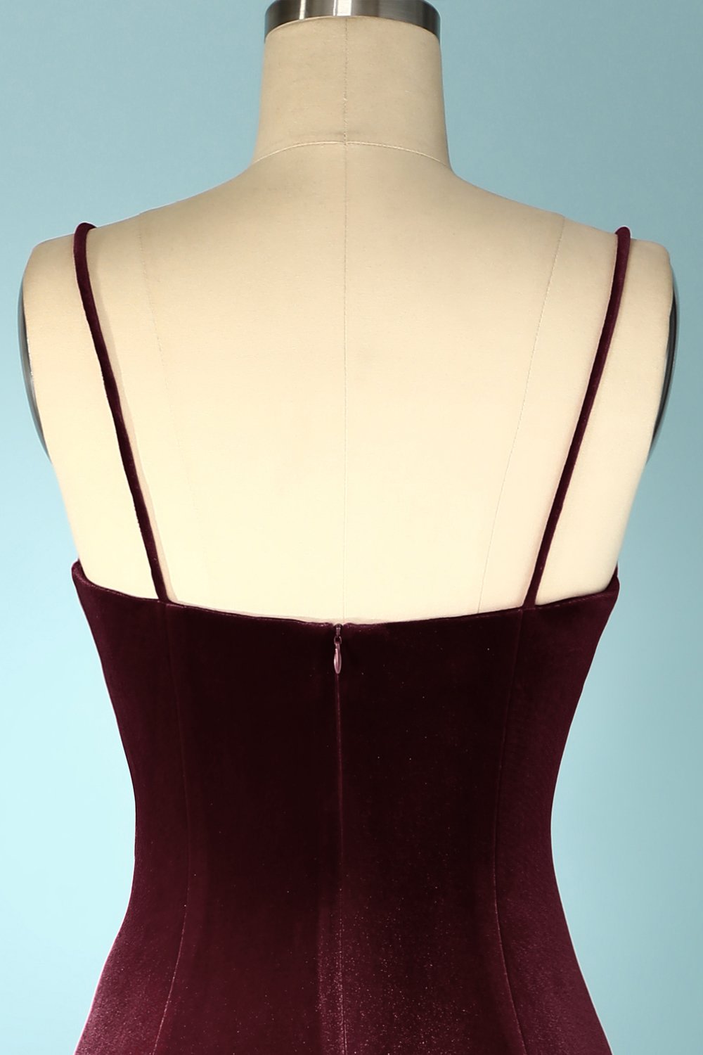 Burgundy Samt Abendkeid Ballkleid