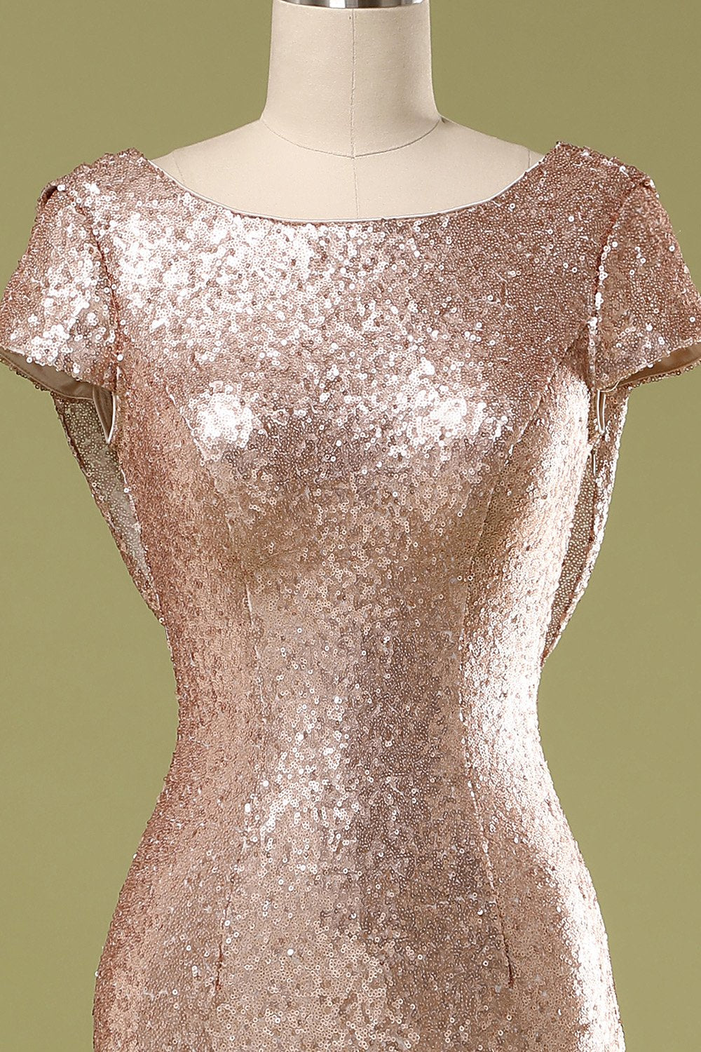 Pailletten Rückenfrei Ballkleid