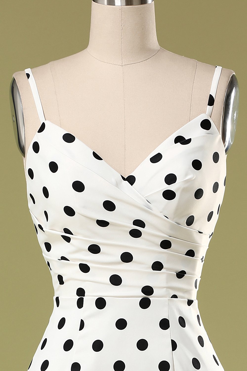 Schwarz und Weiß Polka Dots Mermaid Sommerkleid