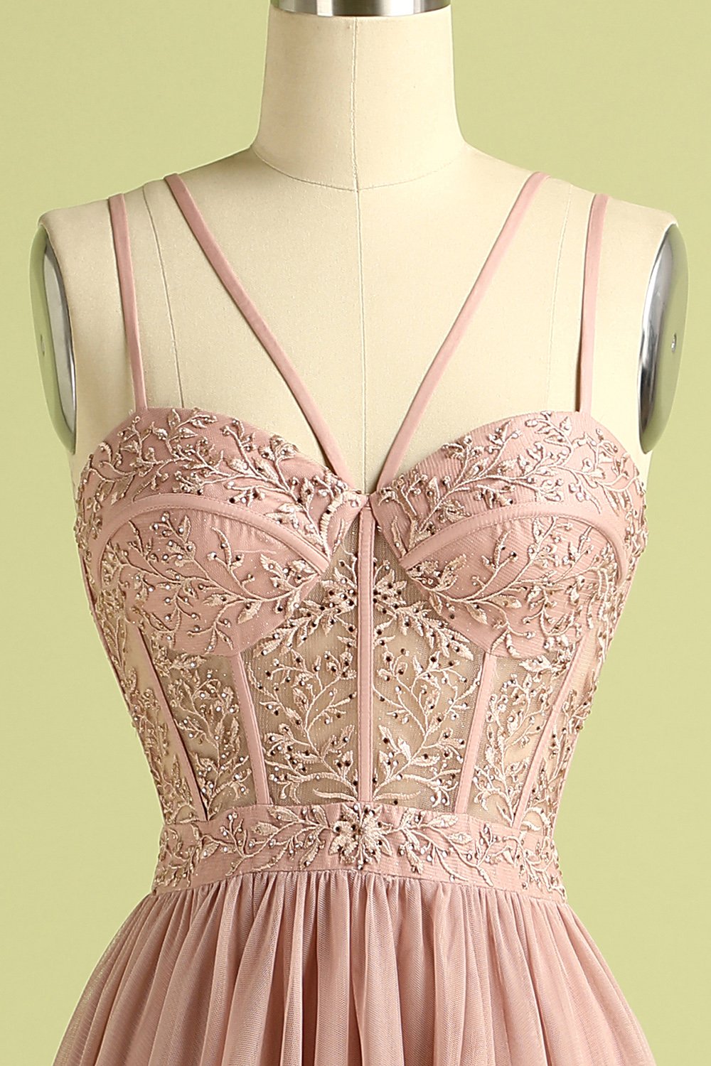 Blush Spaghettiträger Ballkleid mit Schlitz