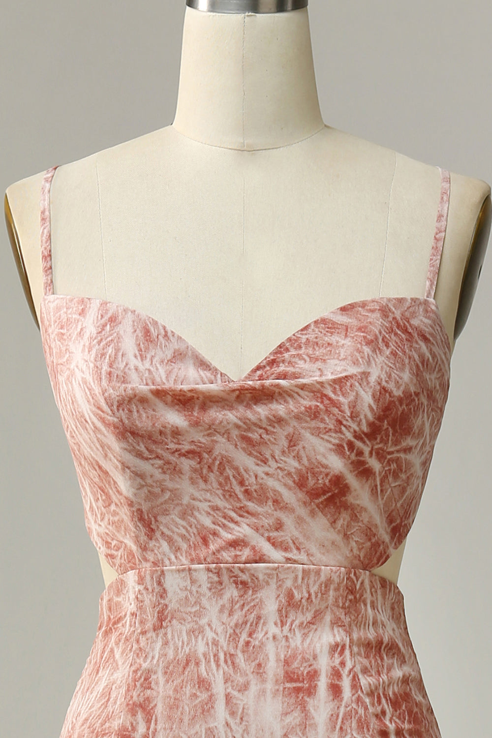 Etui Spaghettiträger Blush Langes Brautjungfernkleid mit Schlitz