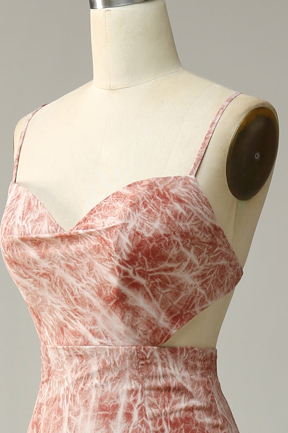 Etui Spaghettiträger Blush Langes Brautjungfernkleid mit Schlitz