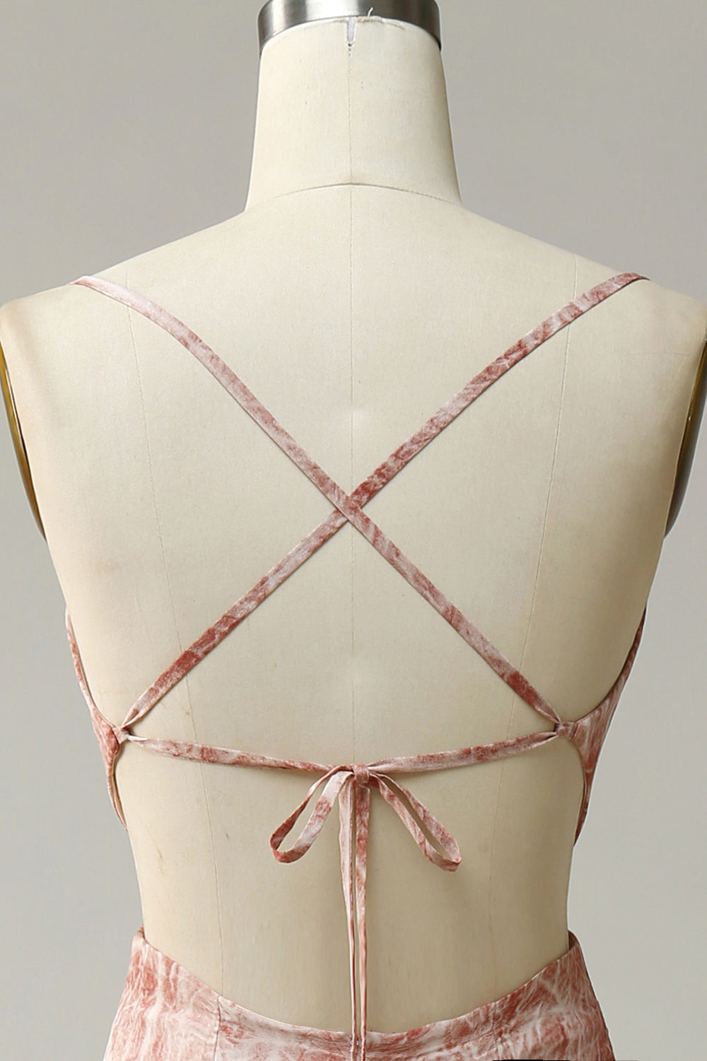 Etui Spaghettiträger Blush Langes Brautjungfernkleid mit Schlitz