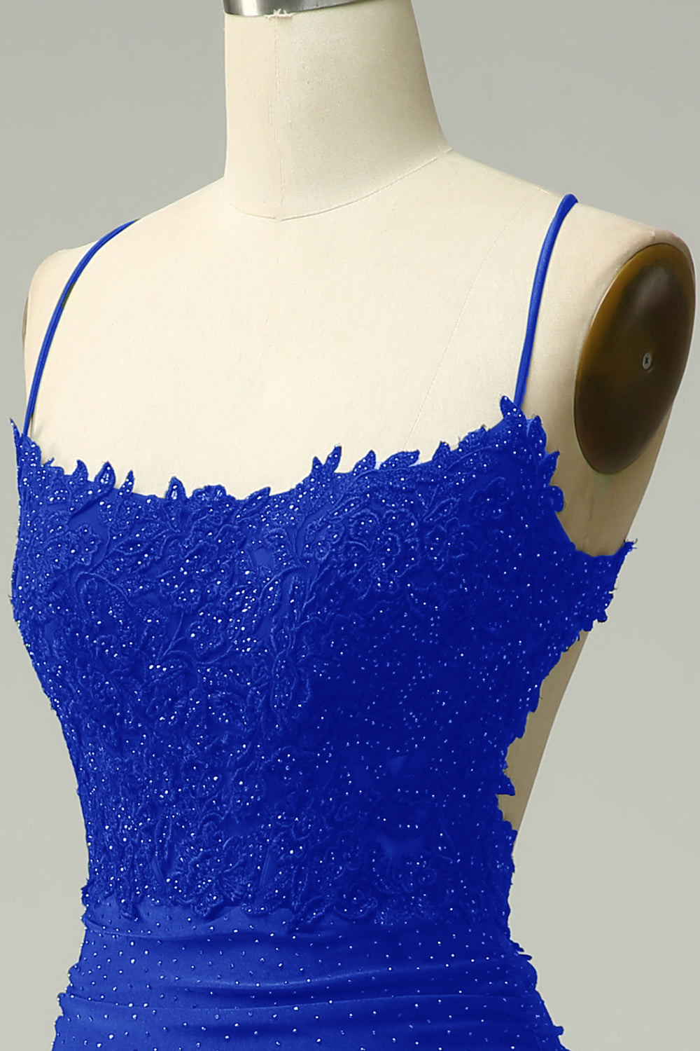 Meerjungfrau-Linie Rundhals Perlstickereien Neckholder Langes Ballkleid Dunkelgrünes