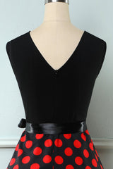 Rote Punkte Vintage 1950er Jahre Kleid