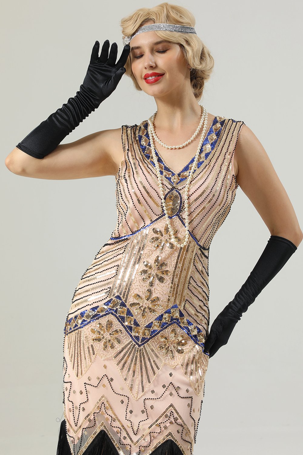 1920er Jahre ärmelloses Gatsby Kleid