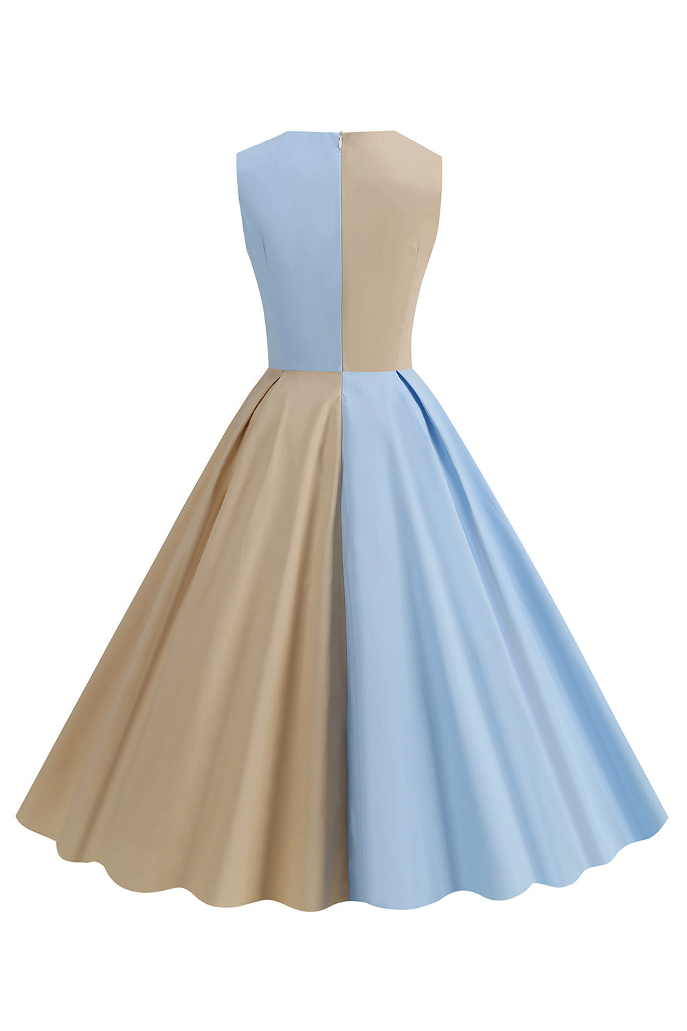 Blaues ärmelloses A-Linie Vintage Kleid aus den 1950er Jahren