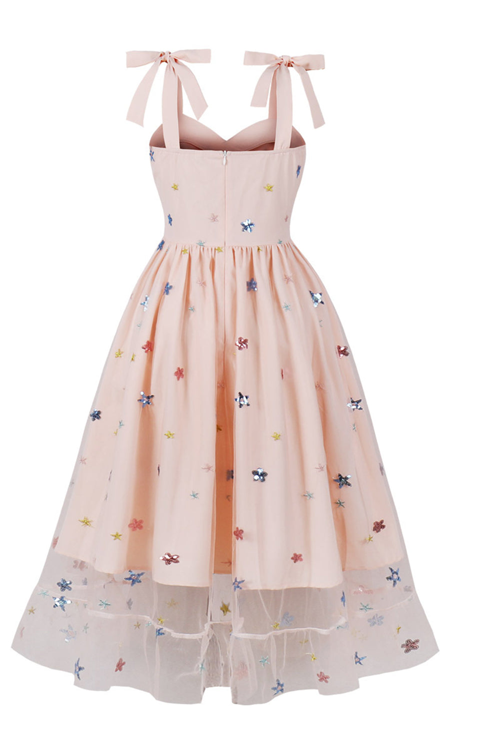 Schwarzes Vintage Kleid aus den 1950er Jahren mit Sternen