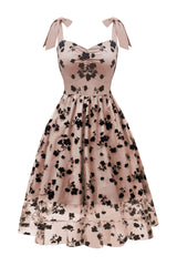 A-Linie Blush Pin Up Vintage Kleid mit Blumendruck