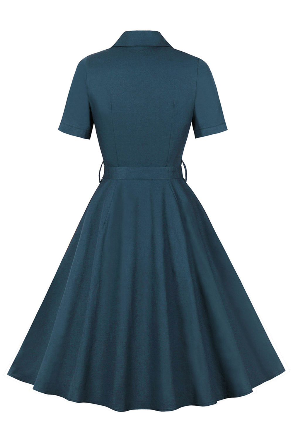 Einfaches burgunderrotes Vintage Kleid mit Reversausschnitt aus den 1950er Jahren