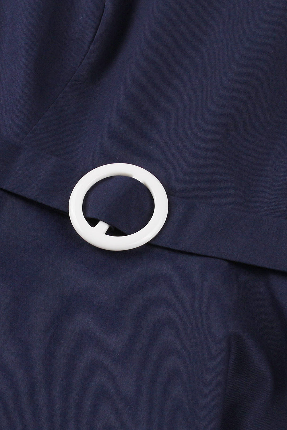 Marineblaues A-Linie Vintage 1950er Jahre Kleid mit Rundhalsausschnitt