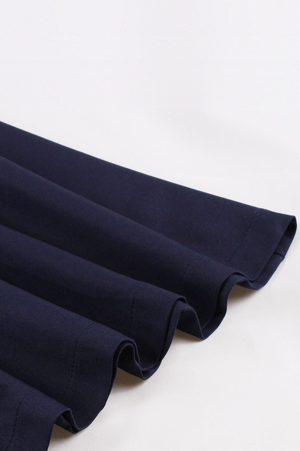 Marineblaues A-Linie Vintage 1950er Jahre Kleid mit Rundhalsausschnitt