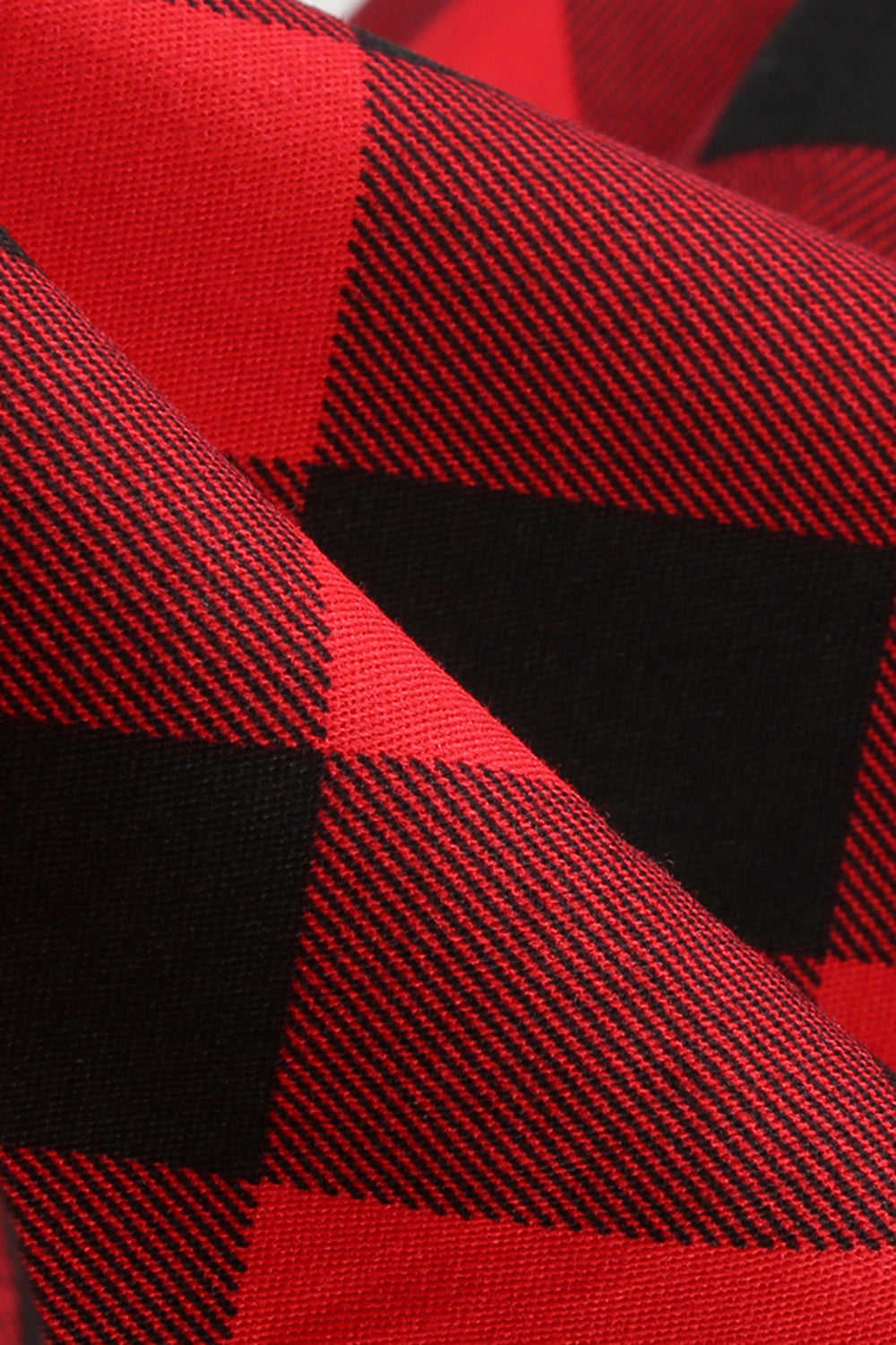Rotes und schwarzes A-Linie V-Ausschnitt kariertes Kleid aus den 1950er Jahren