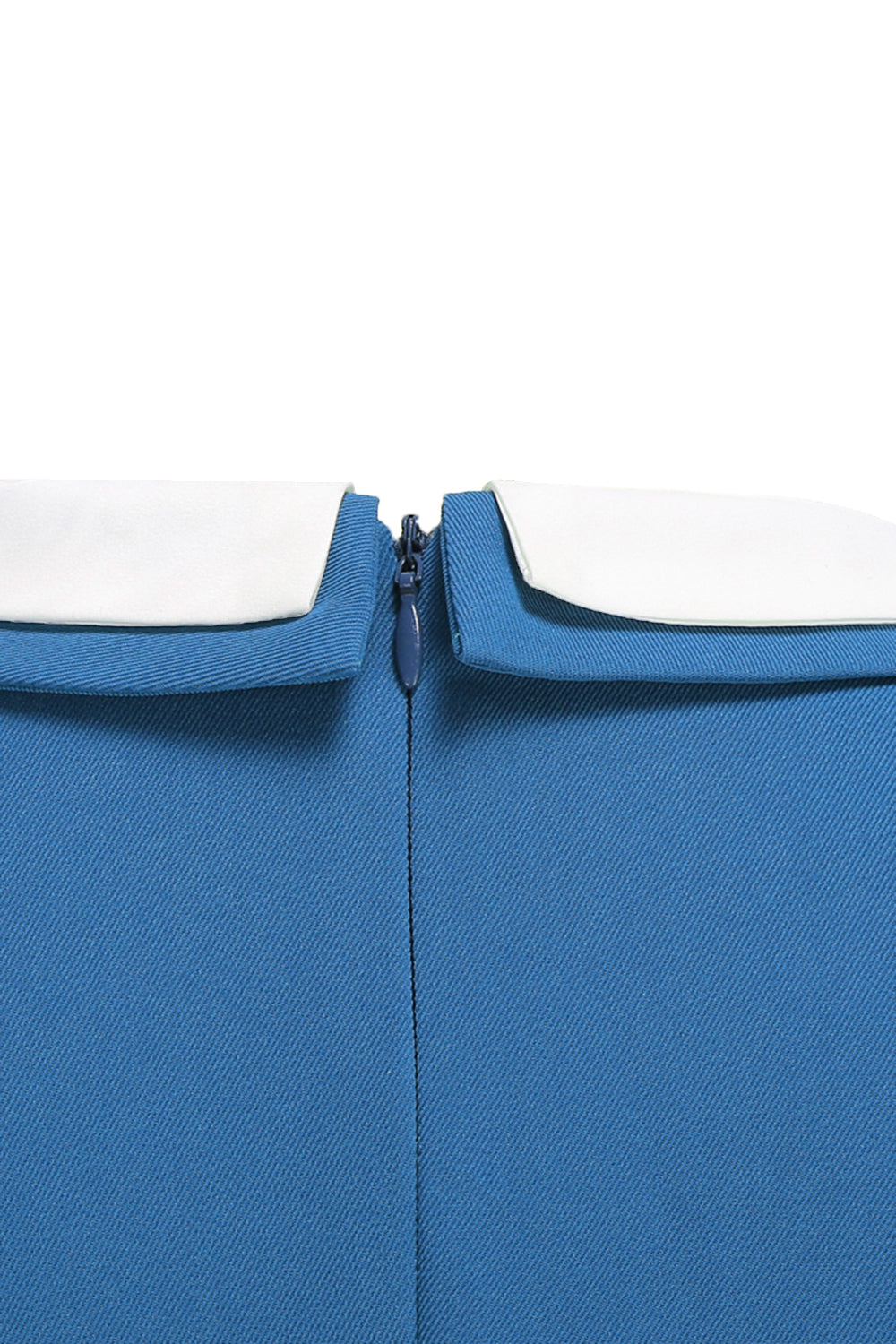 Blaues A-Linie Midikleid aus den 1950er Jahren mit Rundhalsausschnitt