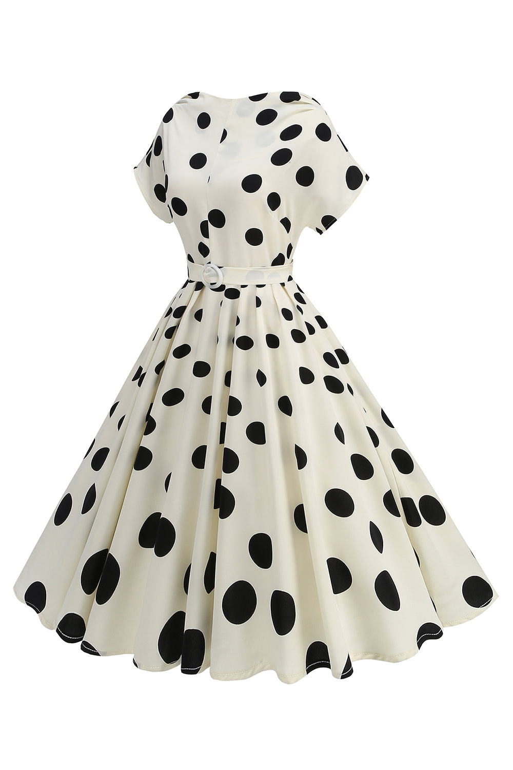 Schwarzes A-Linie U-Boot-Ausschnitt Midi Kleid aus den 1950er Jahren mit Rosenprint