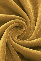 Gelbes V-Ausschnitt Kleid mit langen Ärmeln