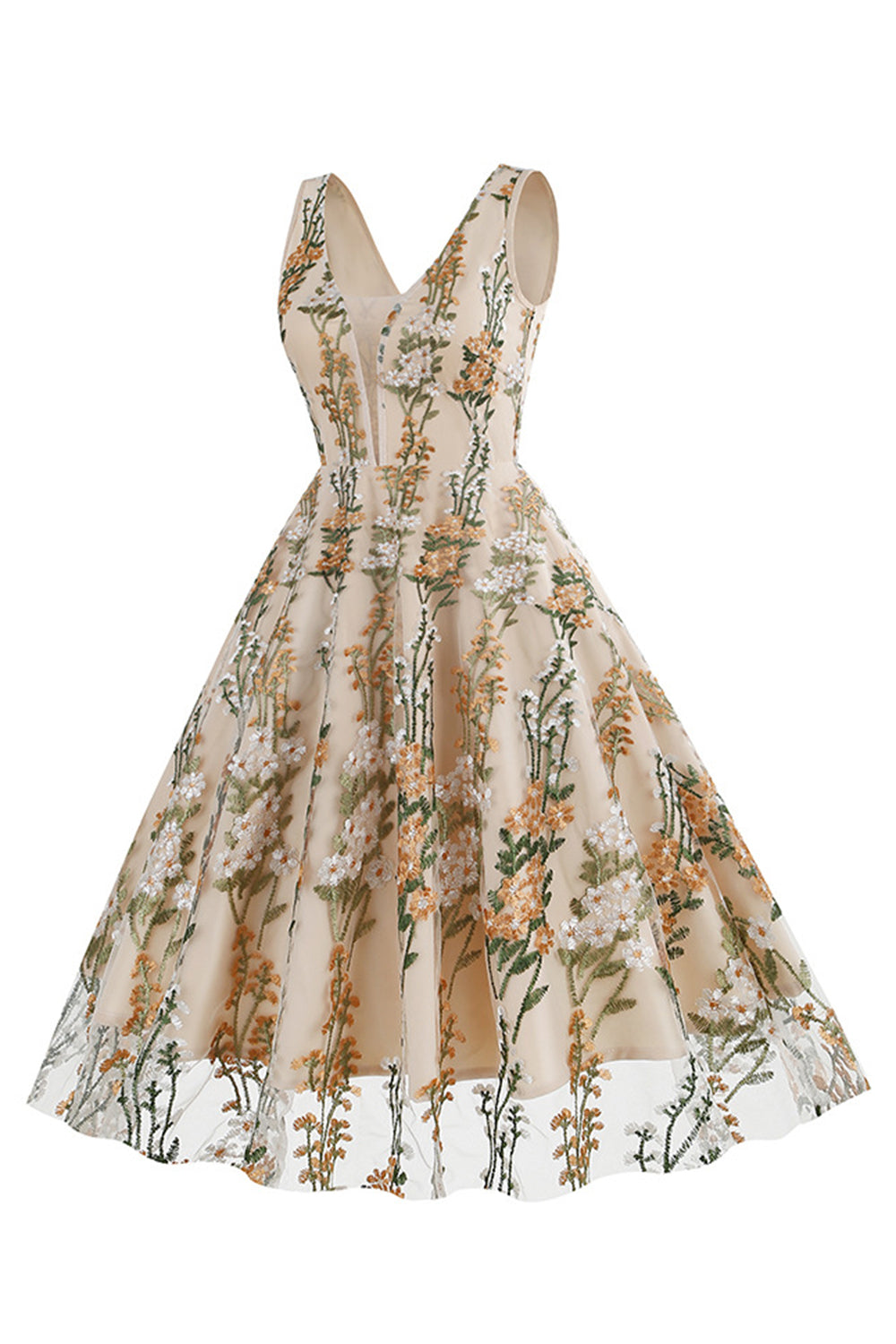 Schwarzes ärmelloses elegantes Vintage Kleid mit floraler Spitzenstickerei