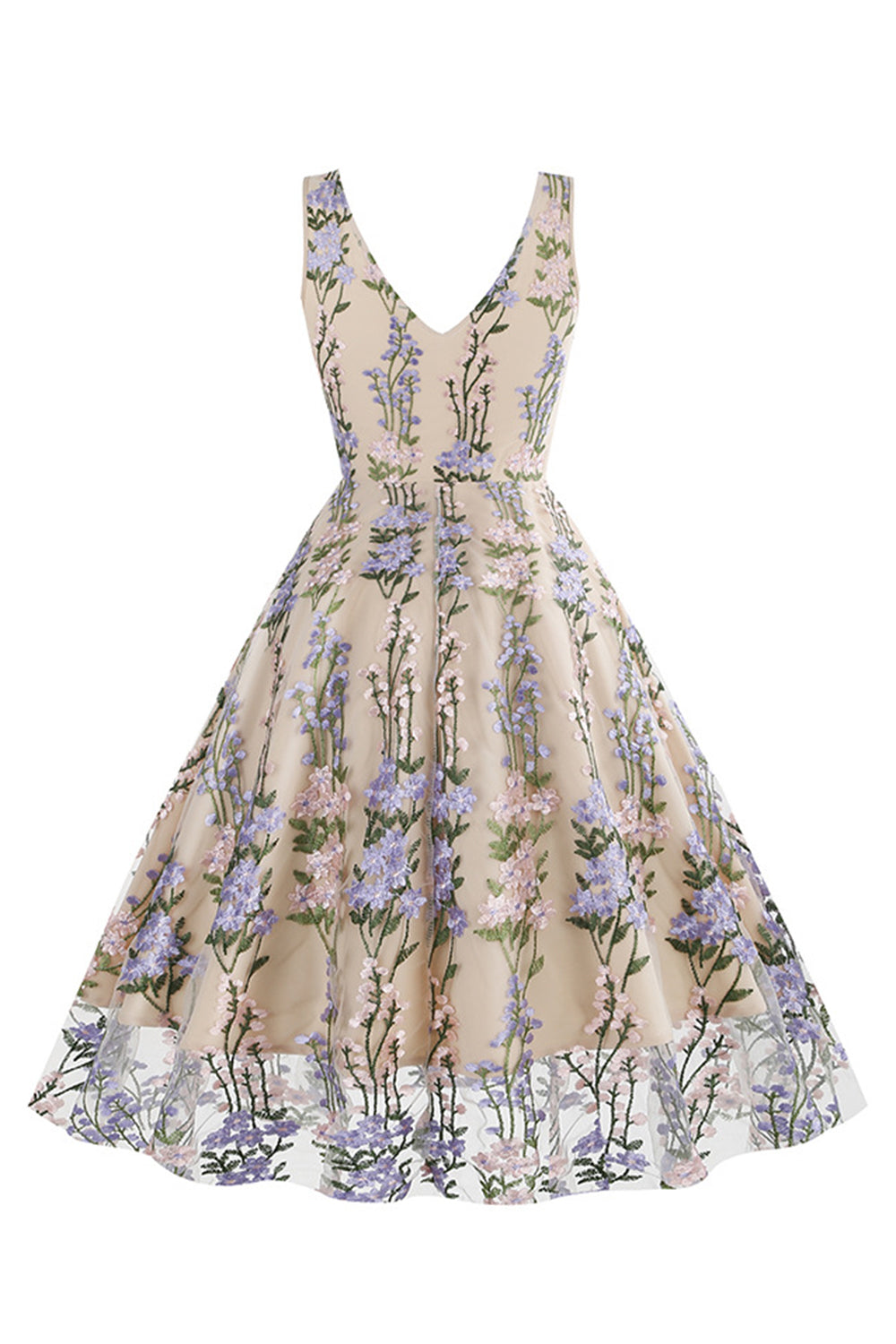 Schwarzes ärmelloses elegantes Vintage Kleid mit floraler Spitzenstickerei
