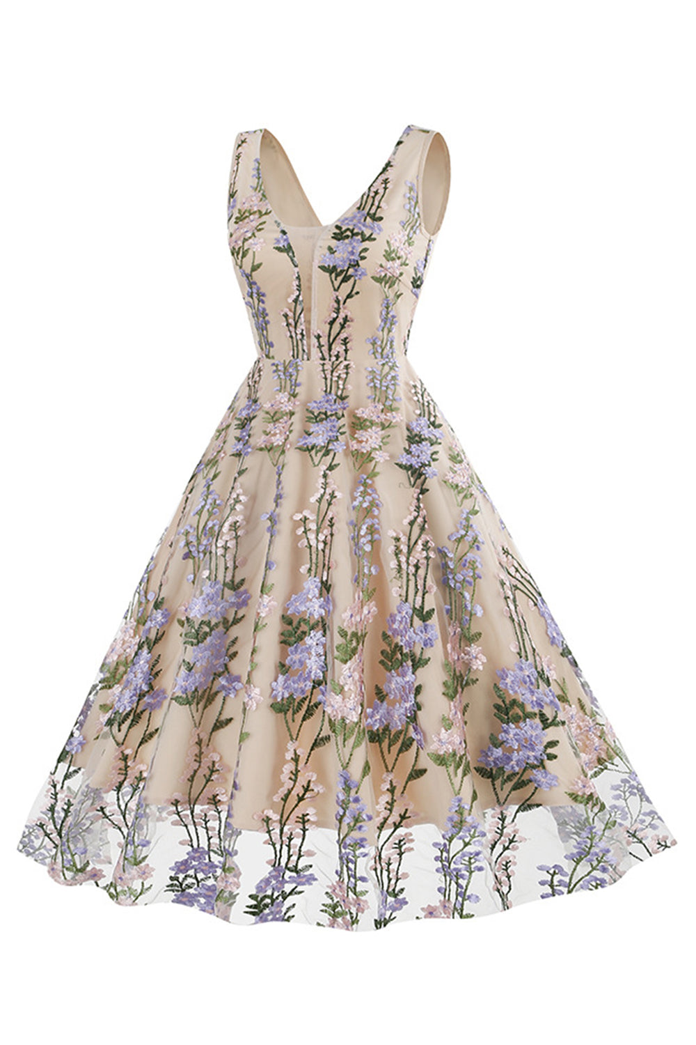 Schwarzes ärmelloses elegantes Vintage Kleid mit floraler Spitzenstickerei