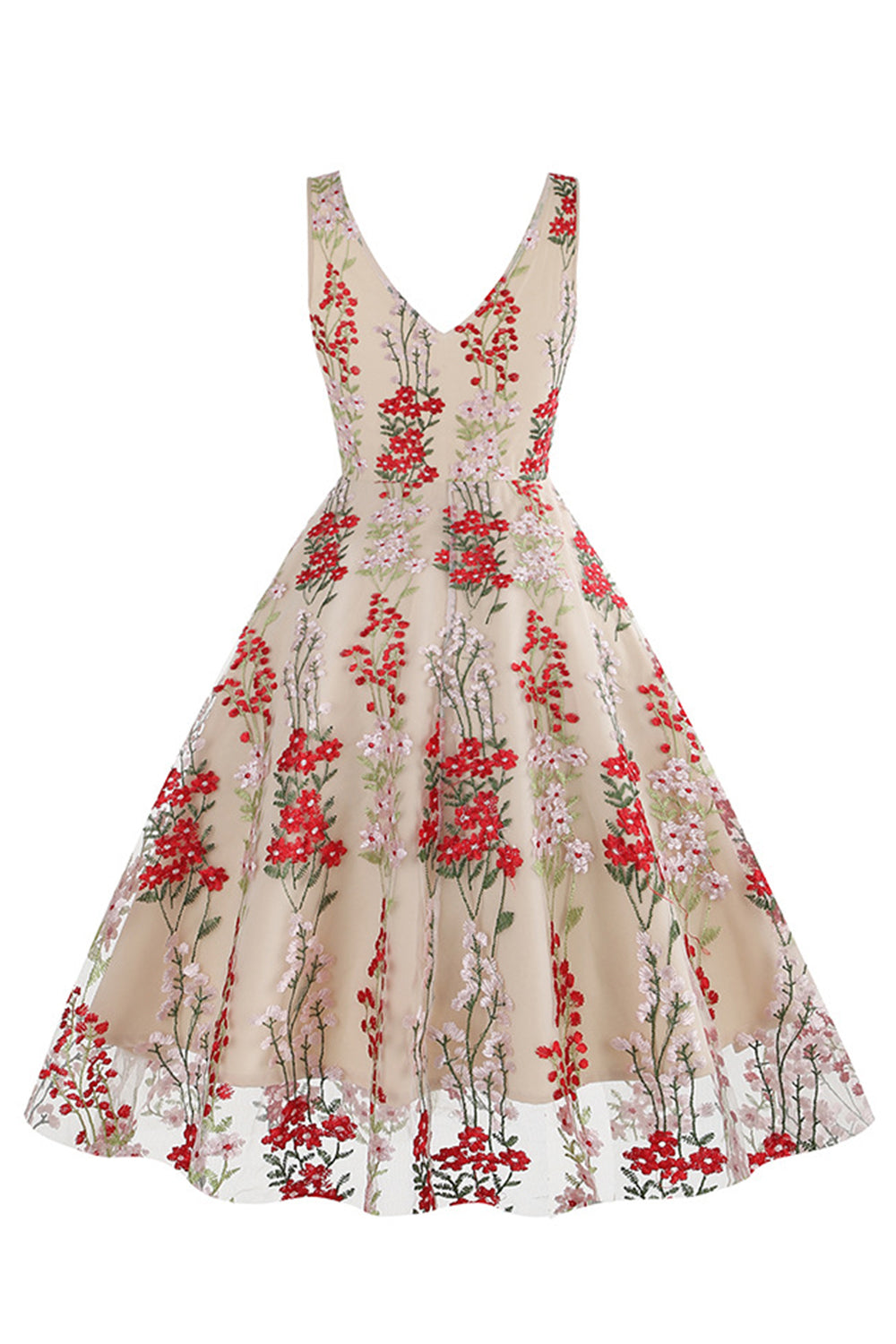 Schwarzes ärmelloses elegantes Vintage Kleid mit floraler Spitzenstickerei
