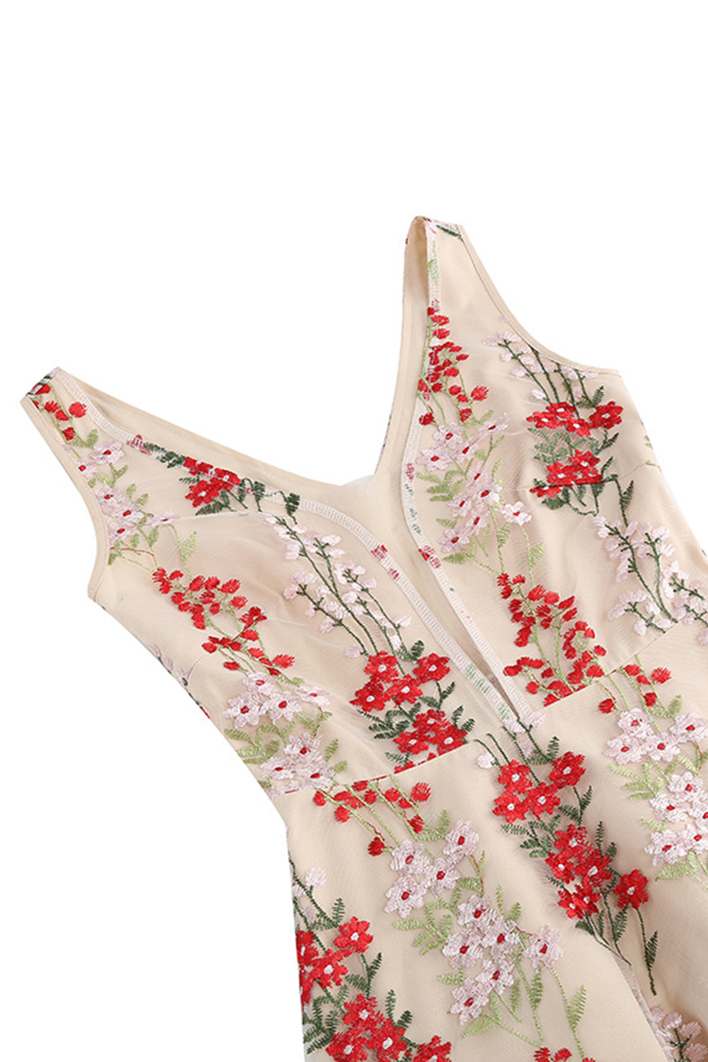 Schwarzes ärmelloses elegantes Vintage Kleid mit floraler Spitzenstickerei