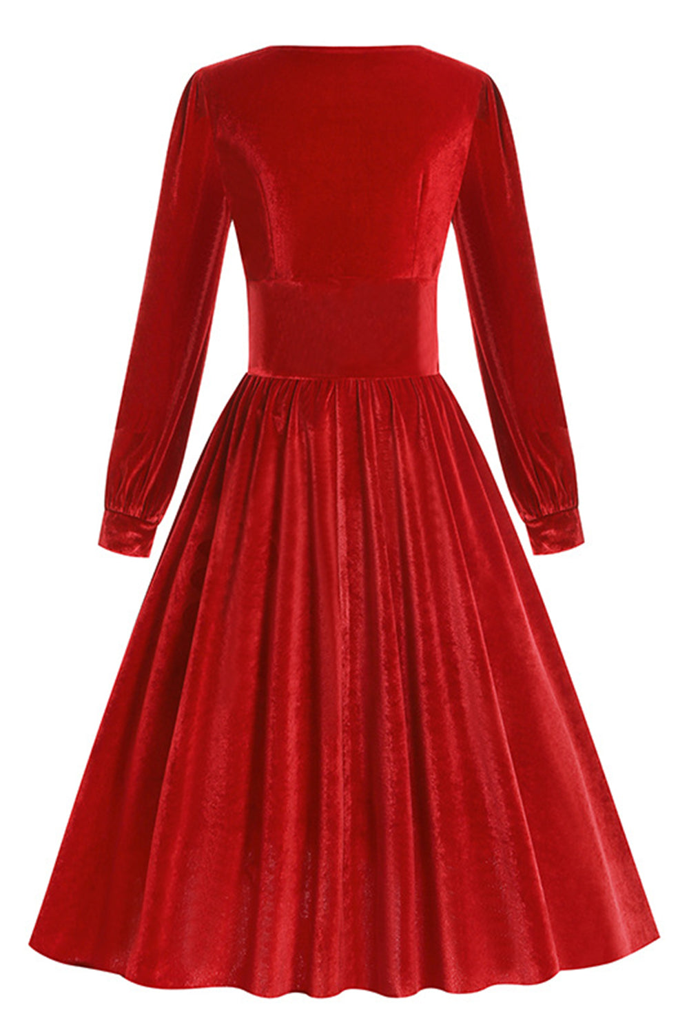 Schwarzes A Linie Langärmeliges plissiertes Vintage Kleid aus den 1950er Jahren