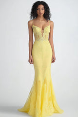 Narzissenetui Dünne Träger Mesh Abendkleid