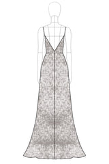 Glitzerndes Silbernes A-Linie V-Ausschnitt Ballkleid mit Pailletten