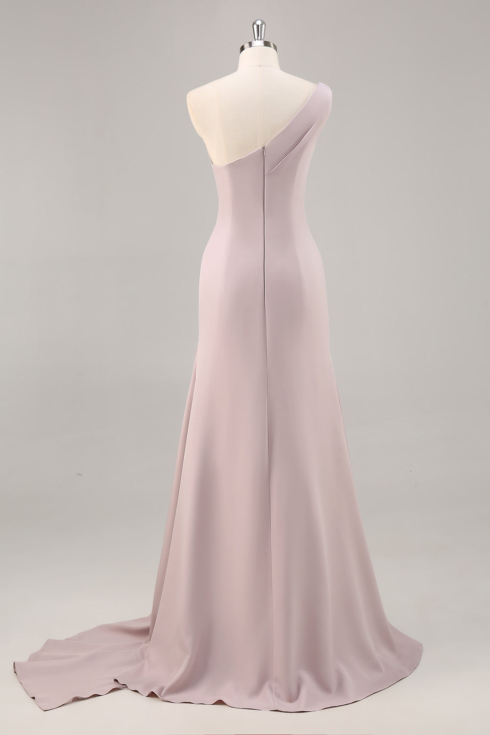 Eine Schulter Meerjungfrau Langes Khaki Ballkleid