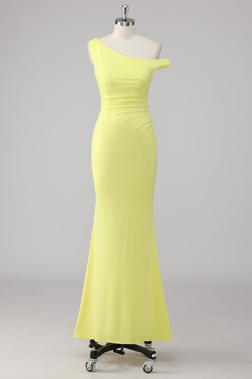 Einfaches Meerjungfrau Lemon Ein Schulter Langes Ballkleid