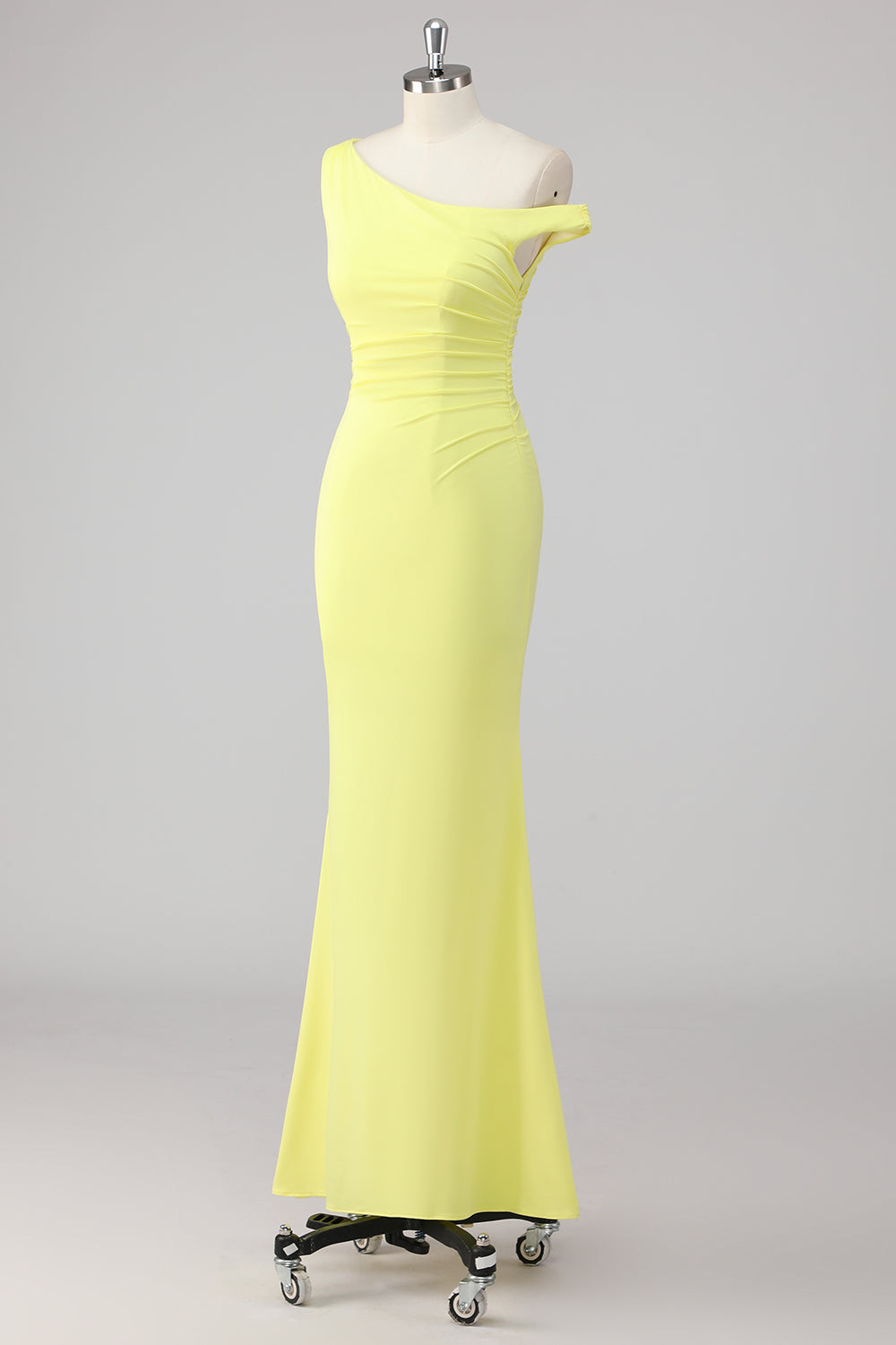 Einfaches Meerjungfrau Lemon Ein Schulter Langes Ballkleid