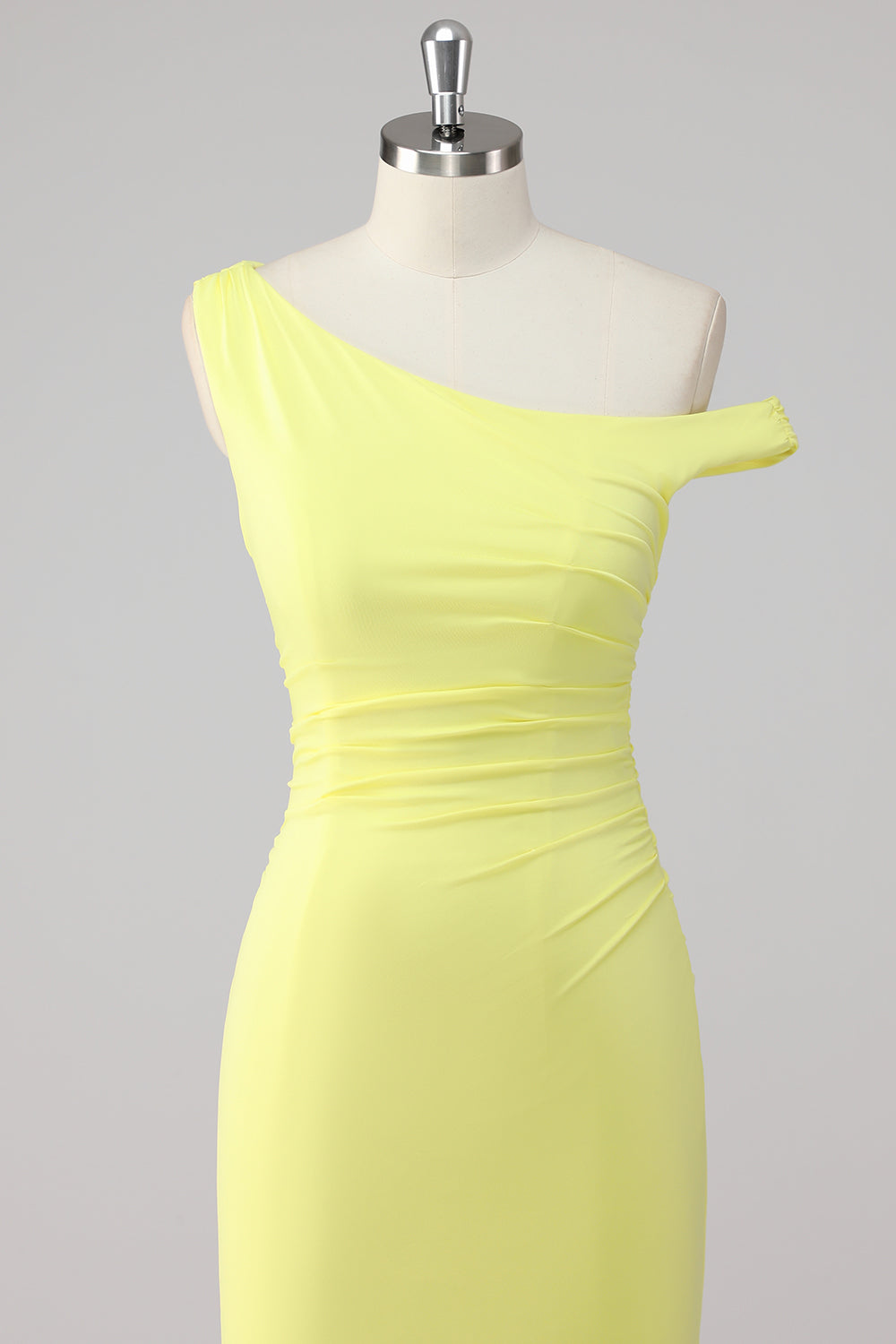 Einfaches Meerjungfrau Lemon Ein Schulter Langes Ballkleid