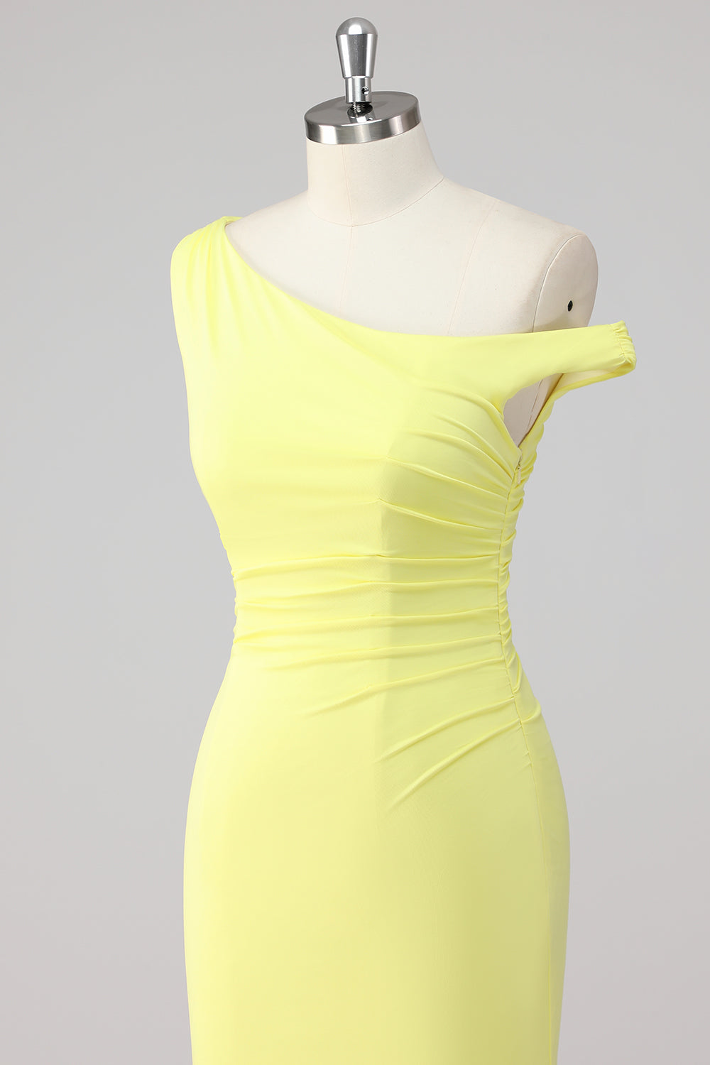Einfaches Meerjungfrau Lemon Ein Schulter Langes Ballkleid