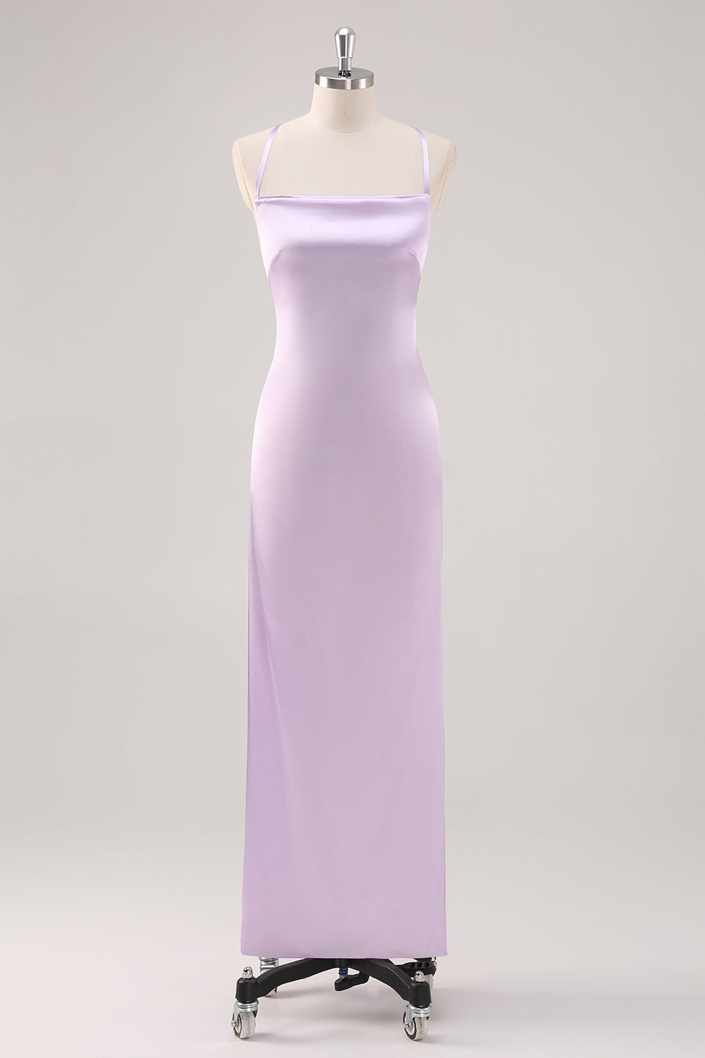 Schlichtes Flieder Etui Ballkleid mit Schnürung