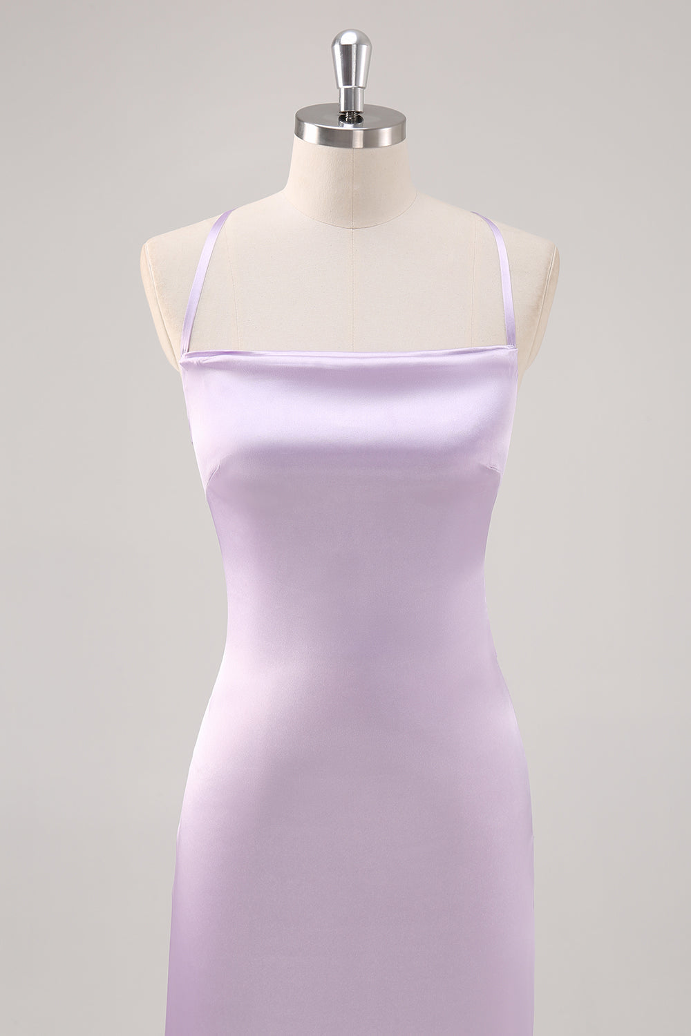 Schlichtes Flieder Etui Ballkleid mit Schnürung