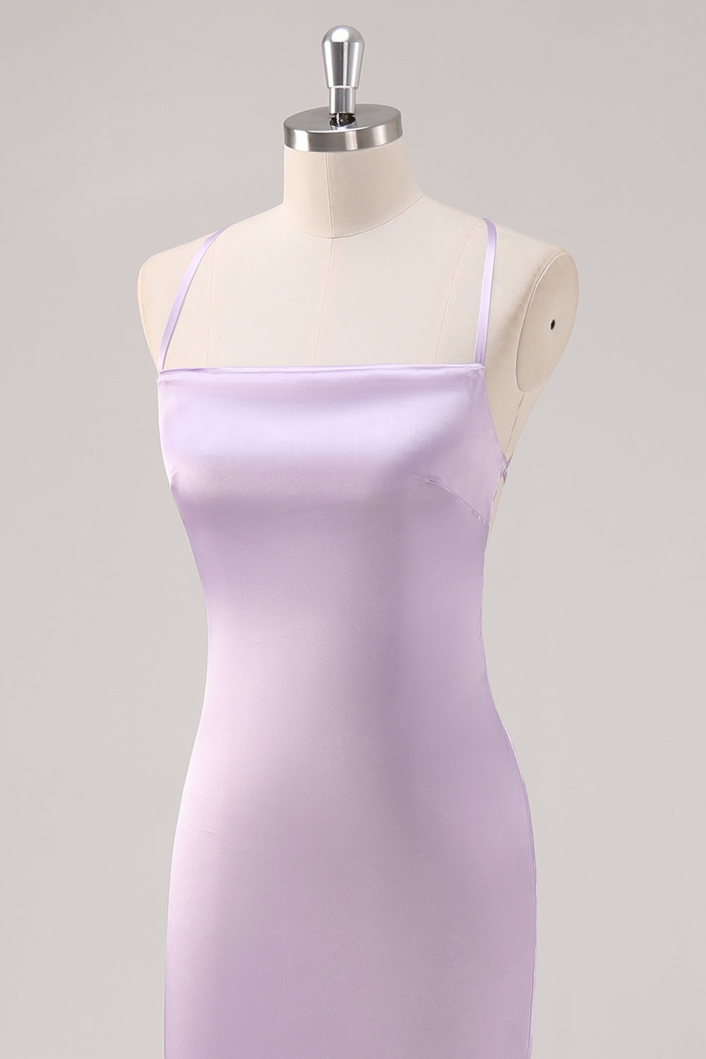 Schlichtes Flieder Etui Ballkleid mit Schnürung