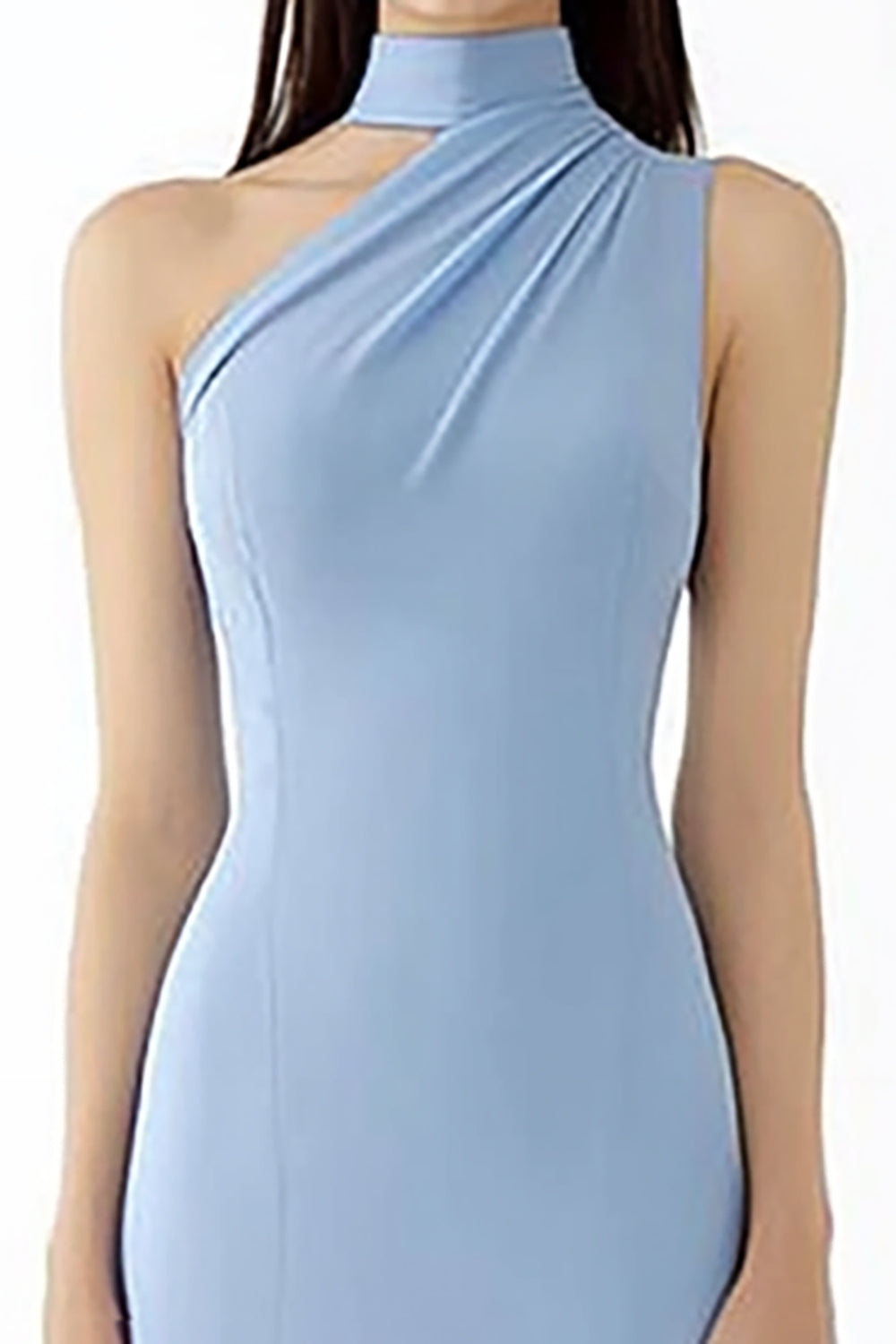 Etui Hellblaues Neckholder Langes Gala Ballkleid