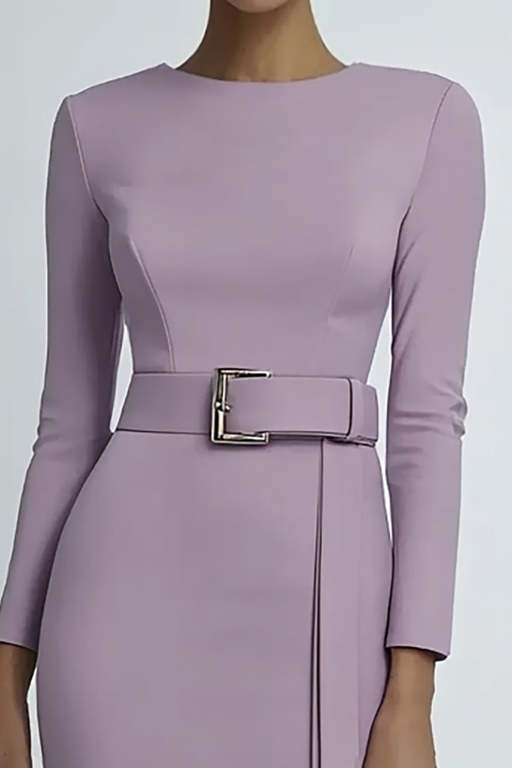Flieder Figurbetontes Kurzes Partykleid mit langen Ärmeln