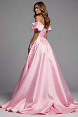 Rosa Herzausschnitt Gekräuseltes Ballkleid mit 3D-Blume